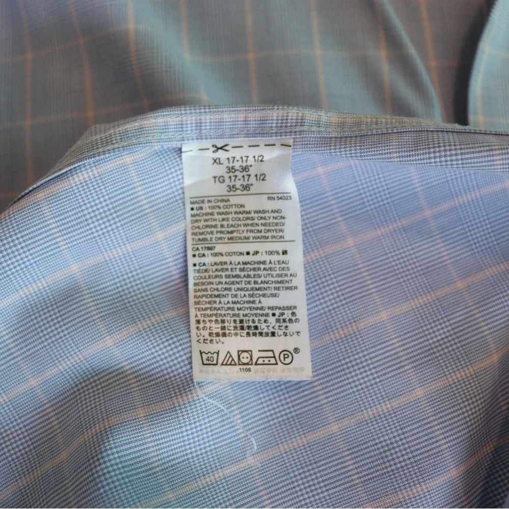 Banana Republic Lavender Checkered Dress Shirt XL 17-17 1/2